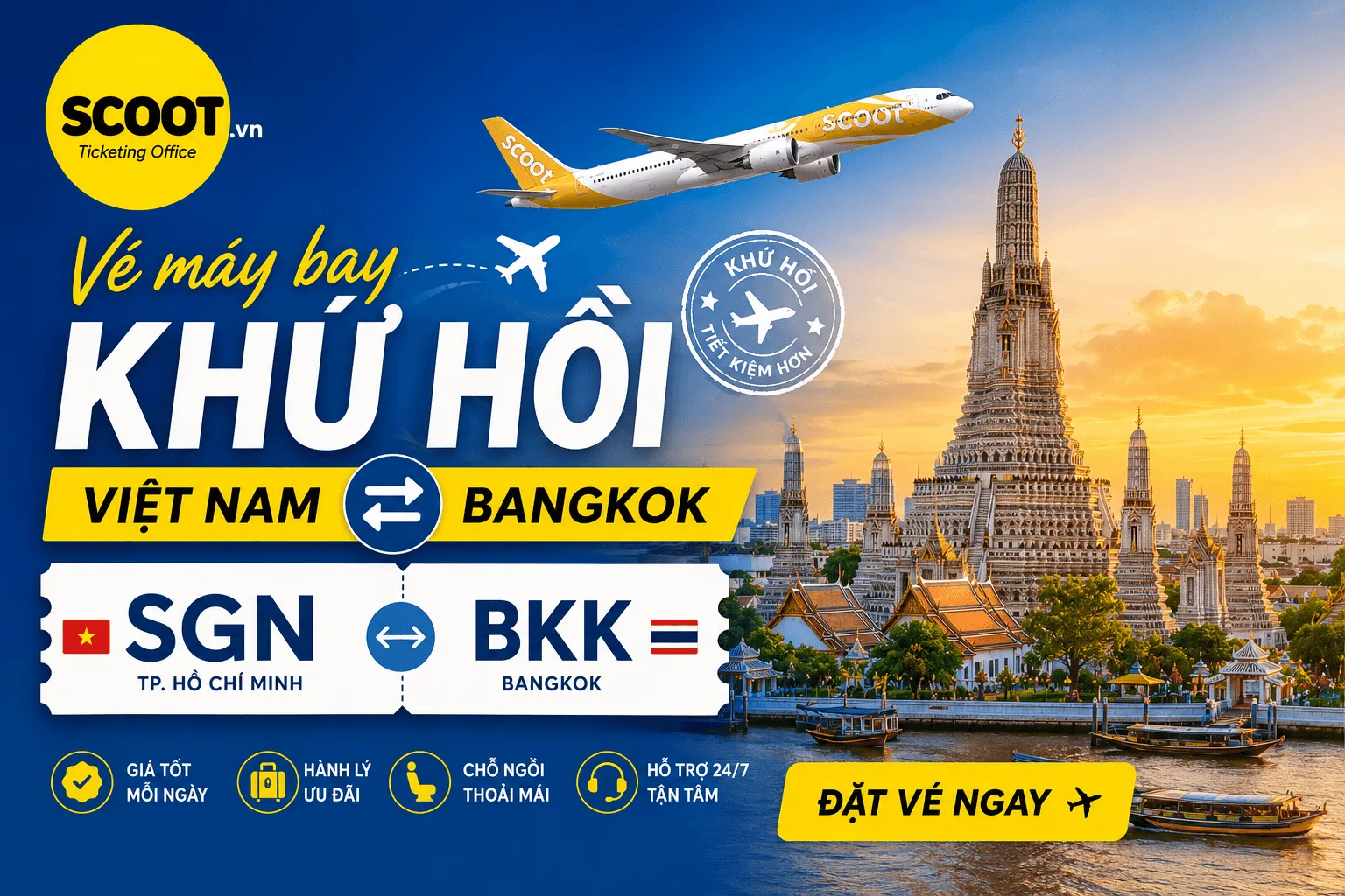Vé máy bay đi thái lan khứ hồi