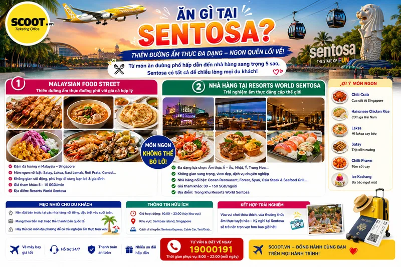 Ăn gì tại đảo Sentosa Singapore?