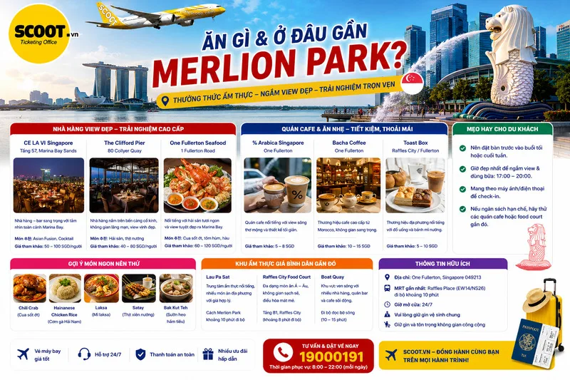 Ăn gì và ở đâu gần Merlion Park?