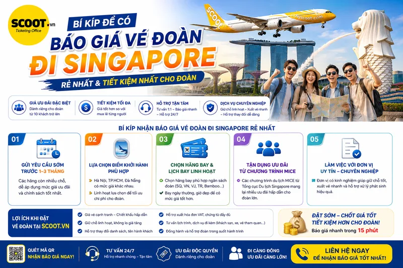 Bí kíp để có báo giá vé đoàn đi Singapore rẻ nhất