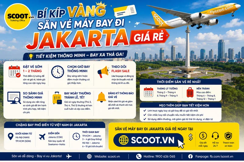 Bí kíp vàng săn vé máy bay đi Jakarta giá rẻ
