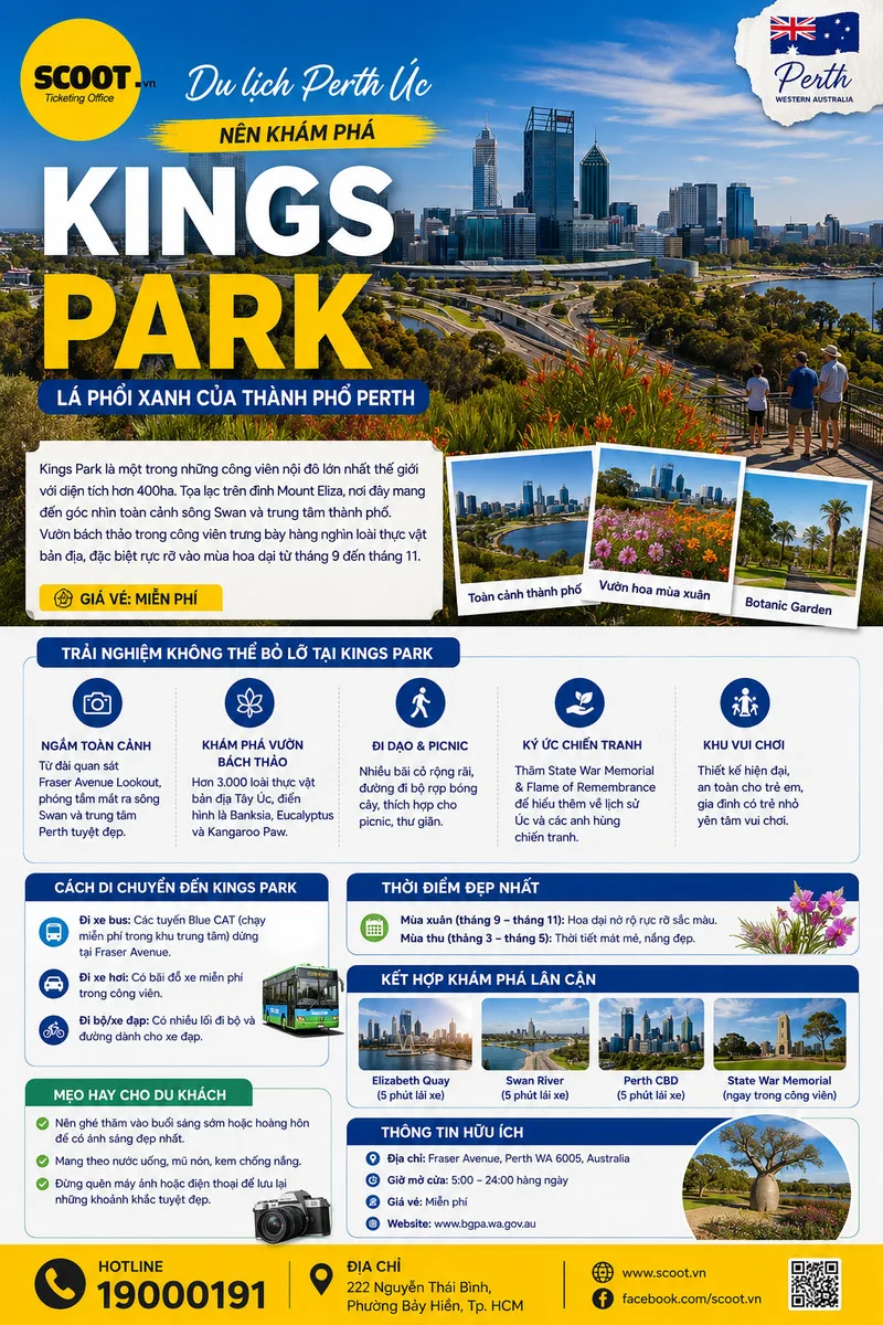 Du lịch Perth Úc nên khám phá Kings Park