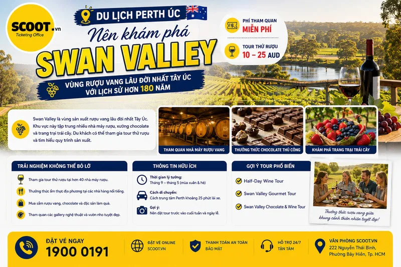 Du lịch Perth Úc nên khám phá Swan Valley