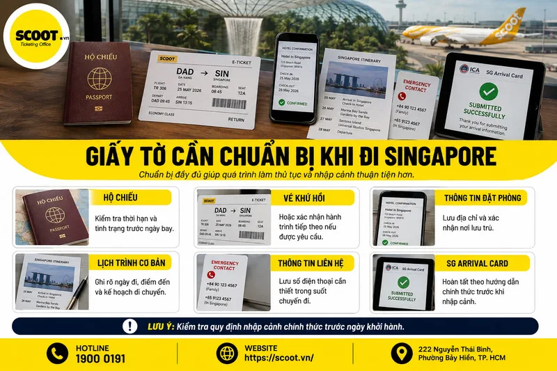 Giấy tờ cần chuẩn bị khi đi Singapore