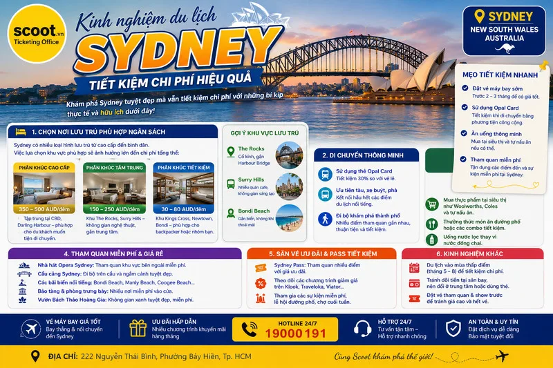 Kinh nghiệm du lịch sydney tiết kiệm chi phí