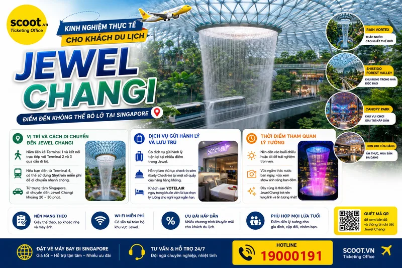 Kinh nghiệm thực tế cho khách du lịch đến tham quan Jewel Changi