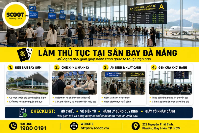 Làm thủ tục tại sân bay Đà Nẵng