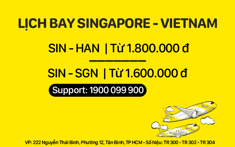 Lịch bay Singapore - Vietnam