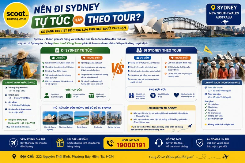 Nên đi du lịch Sydney tự túc hay theo tour