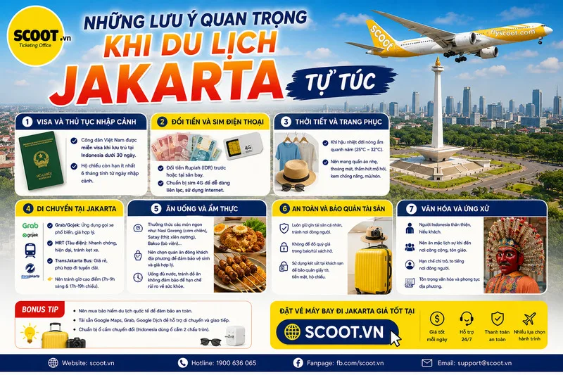 Những lưu ý quan trọng khi du lịch jakarta tự túc