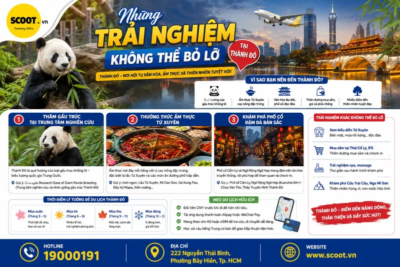 Những trải nghiệm không thể bỏ lỡ tại Thành Đô