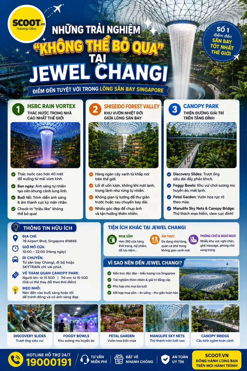 Những trải nghiệm Không thể bỏ qua tại sân bay Jewel Changi