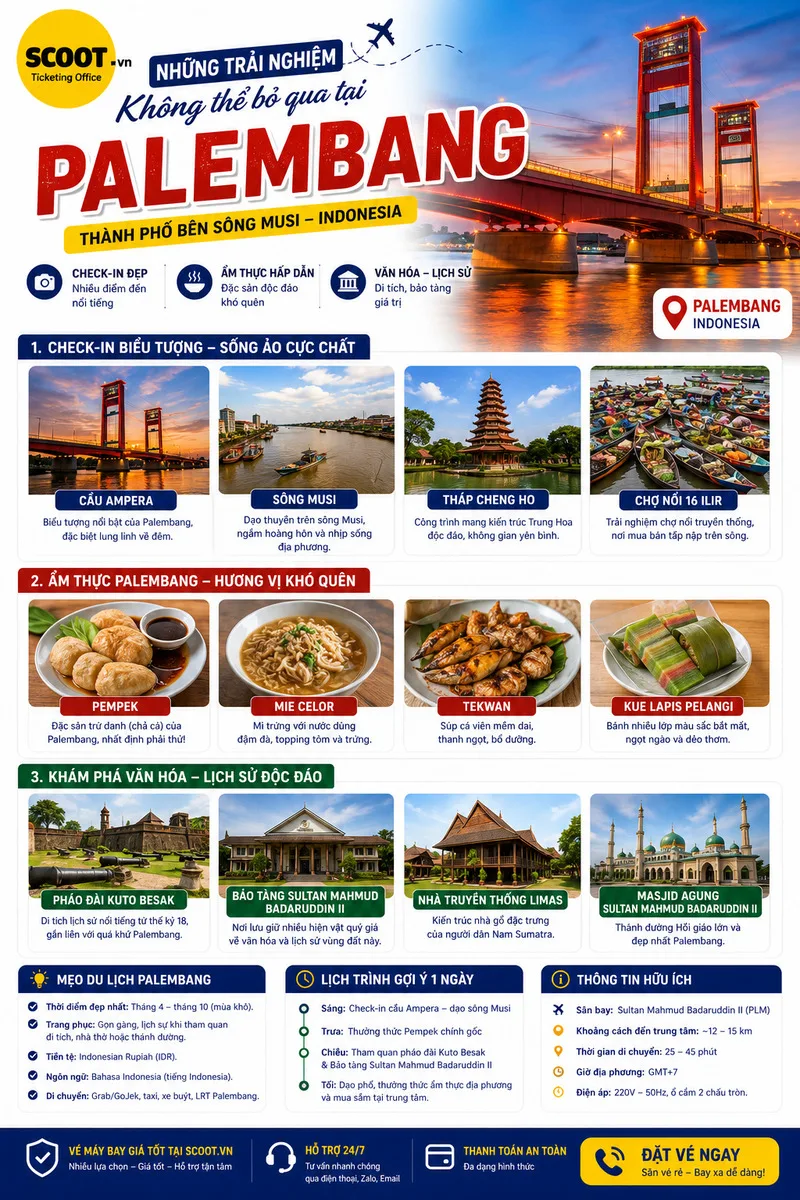 Những trải nghiệm không thể bỏ qua tại Palembang