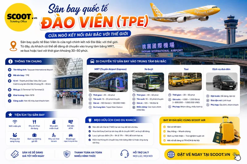 Thông tin chi tiết sân bay quốc tế Đào Viên