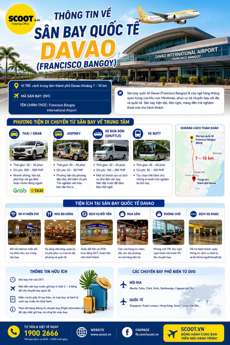 Thông tin về sân bay quốc tế Davao (Francisco Bangoy)