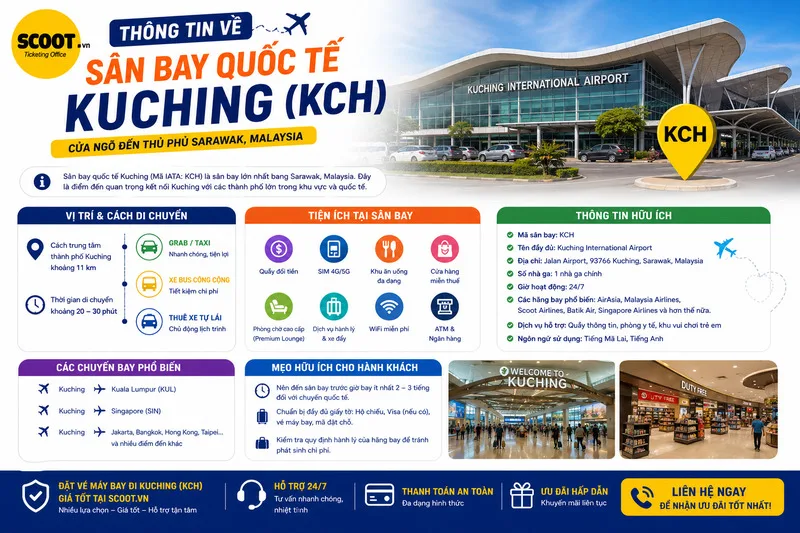 Thông tin về sân bay quốc tế Kuching (KCH)