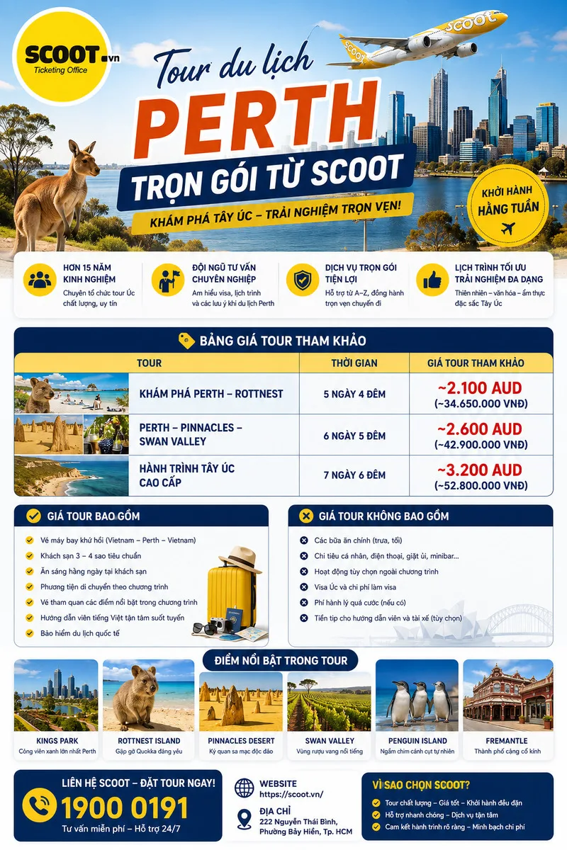 Tour du lịch Perth trọn gói từ Scoot