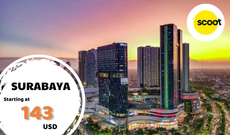 Bảng giá vé máy bay đi Surabaya giá rẻ