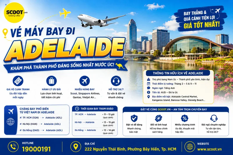 Vé máy bay đi Adelaide