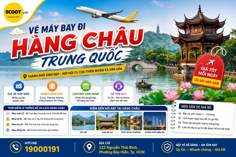 Vé máy bay đi Hàng Châu HangZhou Trung Quốc