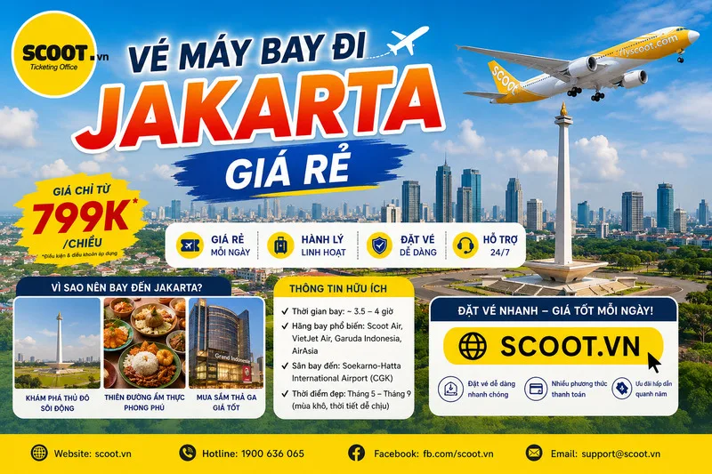 Mua vé máy bay đi Jakarta giá rẻ