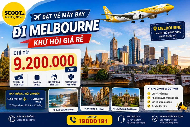 Vé máy bay đi Melbourne giá rẻ