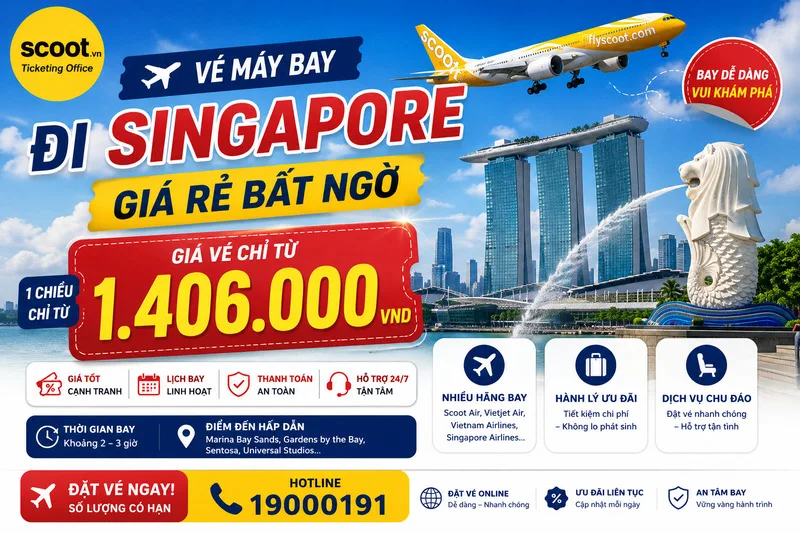 vé máy bay đi Singapore giá rẻ