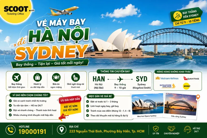 vé máy bay Hà Nội đi Sydney