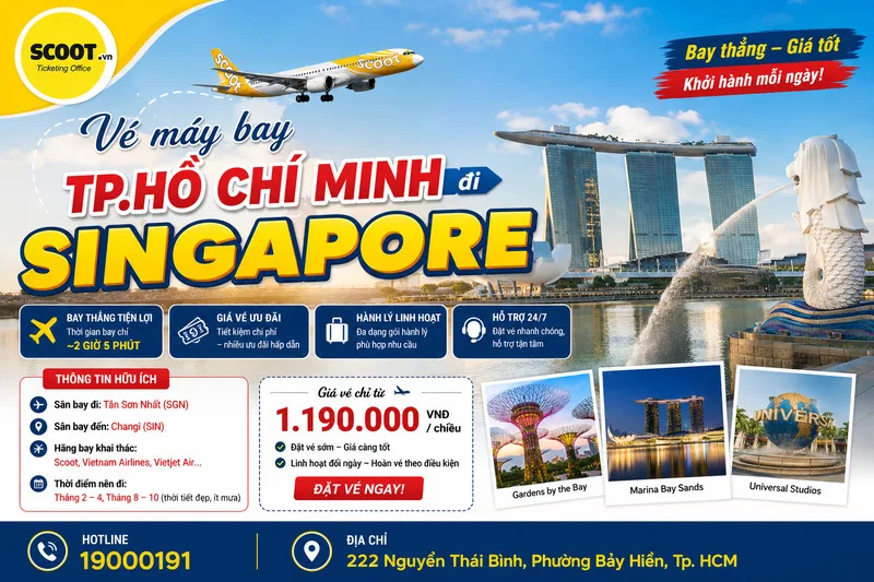 Vé máy bay TP.Hồ Chí Minh đi Singapore
